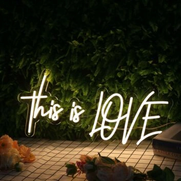 This Is Love Yellow Neon Sign