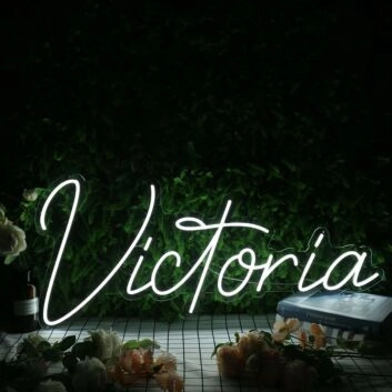 Victoria White Neon Sign