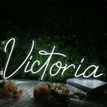 Victoria White Neon Sign