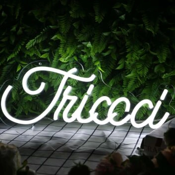 Tricoci White Neon Sign