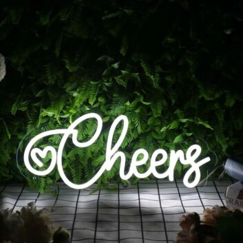 Cheers White Neon Sign