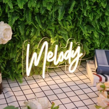 Melody Yellow Neon Sign