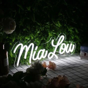 Mialow White Neon Sign