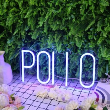 Pollo Blue Neon Sign