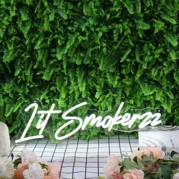 Lit Smokerzz White Neon Sign