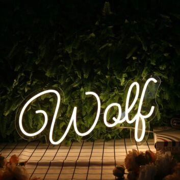 Wolf Yellow Neon Sign