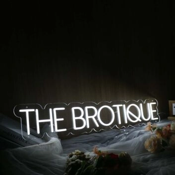 The Brotique White Neon Sign