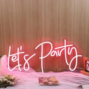 Let's Party Red Neon Sign