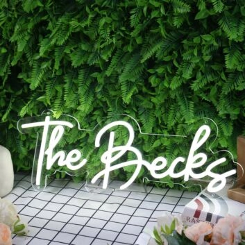 The Becks White Neon Sign