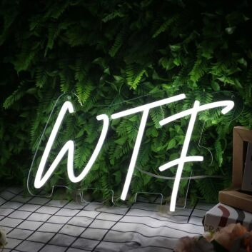 WTF White Neon Sign