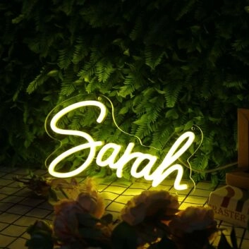 Sarah Yellow Neon Sign