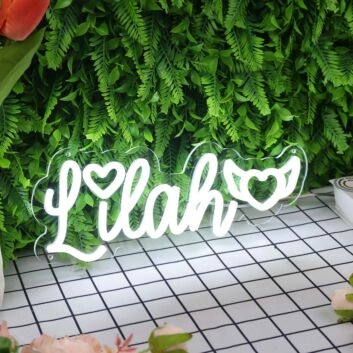 Lilah White Neon Sign