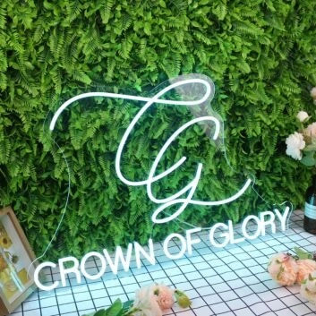 Crown Of Glory Blue Neon Sign
