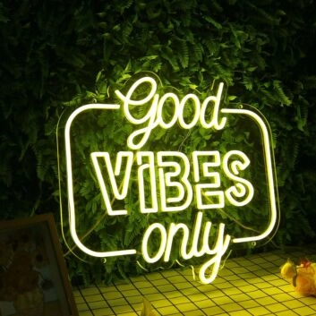 Good Vibes Only Yellow Neon Sign