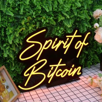 Spirit Of Bitcoin Orange Neon Sign