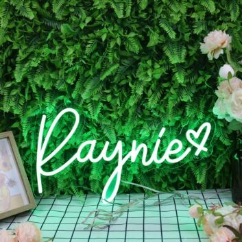 Raynie Green Neon Sign