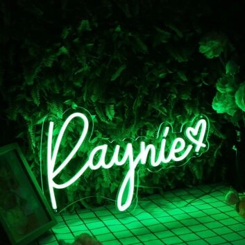 Raynie Green Neon Sign