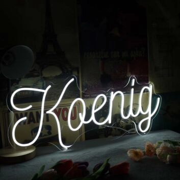 Koenig White Neon Sign