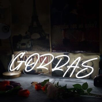 Gorras White Neon Sign