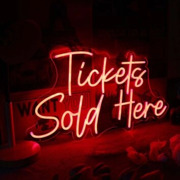 Tickets Sold Here Red Neon Sign