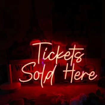 Tickets Sold Here Red Neon Sign