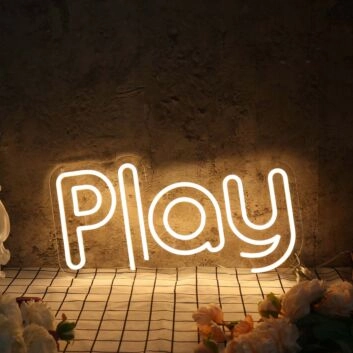 Play Yellow Neon Sign