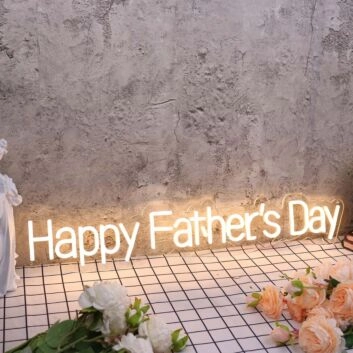 Happy Father&#039;s Day Yellow Neon Sign