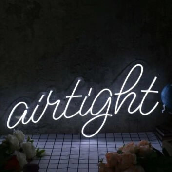 Airtight White Neon Sign
