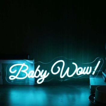 Baby Wow Blue Neon Sign