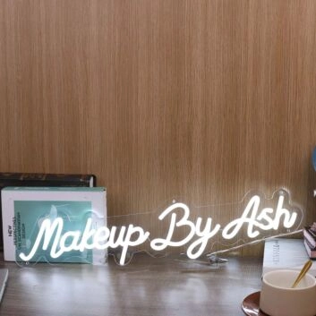 Makeup By Ash White Neon Sign