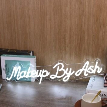Makeup By Ash White Neon Sign
