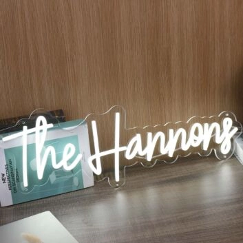 The Hannons White Neon Sign