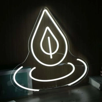 Water Dropping White Neon Sign