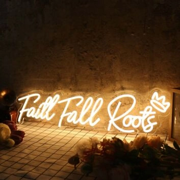 Faith Full Roots Yellow Neon Sign