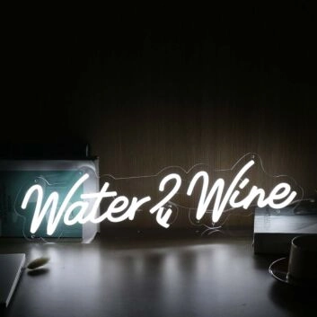 Water 2 Wine White Neon Sign
