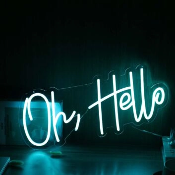 Oh Hello Blue Neon Sign