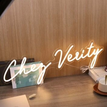 Chez Verity Yellow Neon Sign