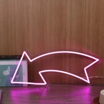 Left Arrow Purple Neon Sign