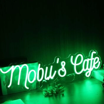 Moby&#039;s Cafe Green Neon Sign