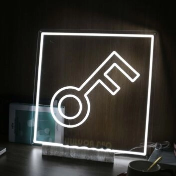 The Keys Pattern White Neon Sign