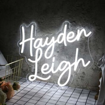 Hayden Leigh White Neon Sign