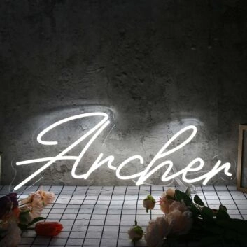 Archer White Neon Sign