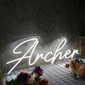 Archer White Neon Sign