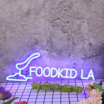 Food Kid LA Blue Neon Sign