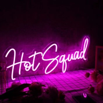 Hot Squad Purple Neon Sign