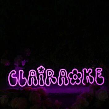 Clairaoke Purple Custom Neon Sign