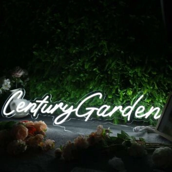 Century Garden White Neon Sign