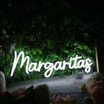 Margaritas White Neon Sign