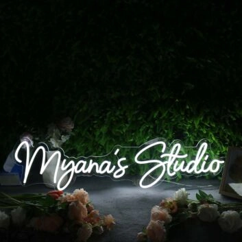 Myana's Studio White Neon Sign