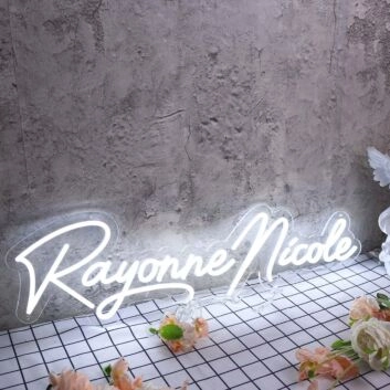 Rayonne Nicole White Neon Sign